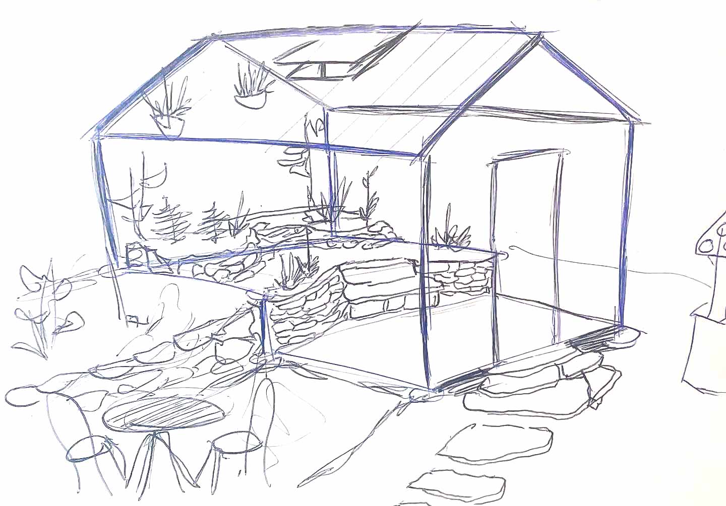 Renovation design sketch used during project planning in Boulder, CO